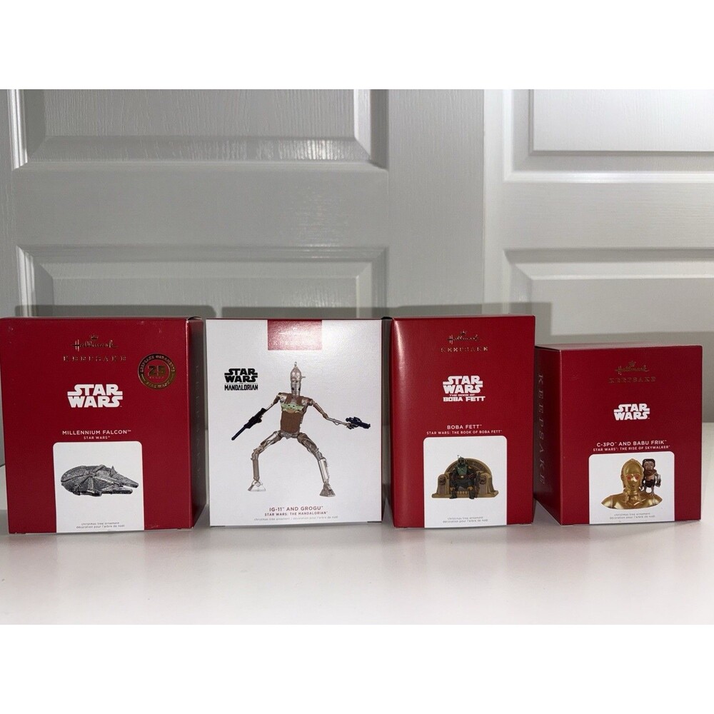 Hallmark Keepsake Ornaments Star Wars Mandalorian Boba Fett C-3PO IG-11 Grogu